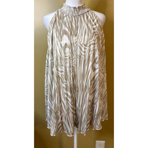 The Limited Zebra Print Halter Top - Tan/White - Size 1X - NWT - Picture 3 of 6